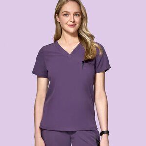 Mandala Scrubs One Pocket Top Deep Dewberry Size Small